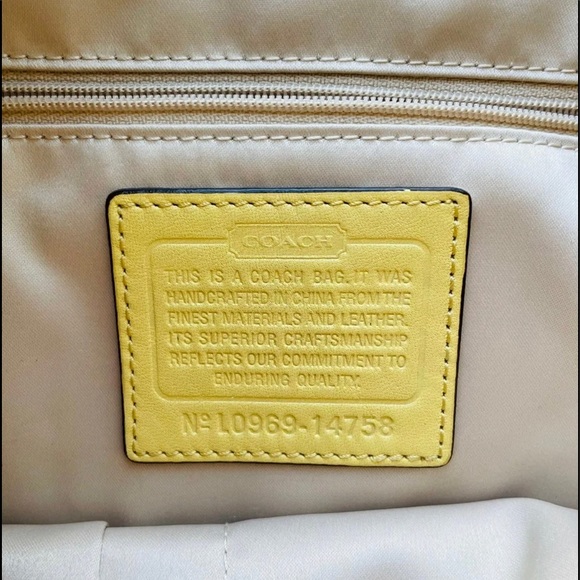 Coach Pastel Yellow/Buttercup Leather Satchel - Picture 6 of 12